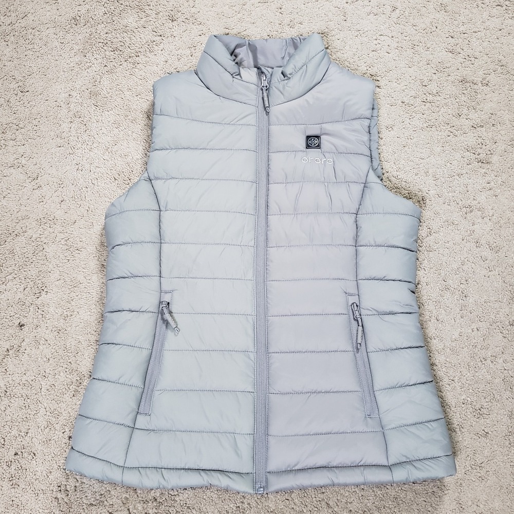 Ororo Heated Puffer Vest Womens S Gray Quilted Insulated Zip Outdoor NO BATTERY
